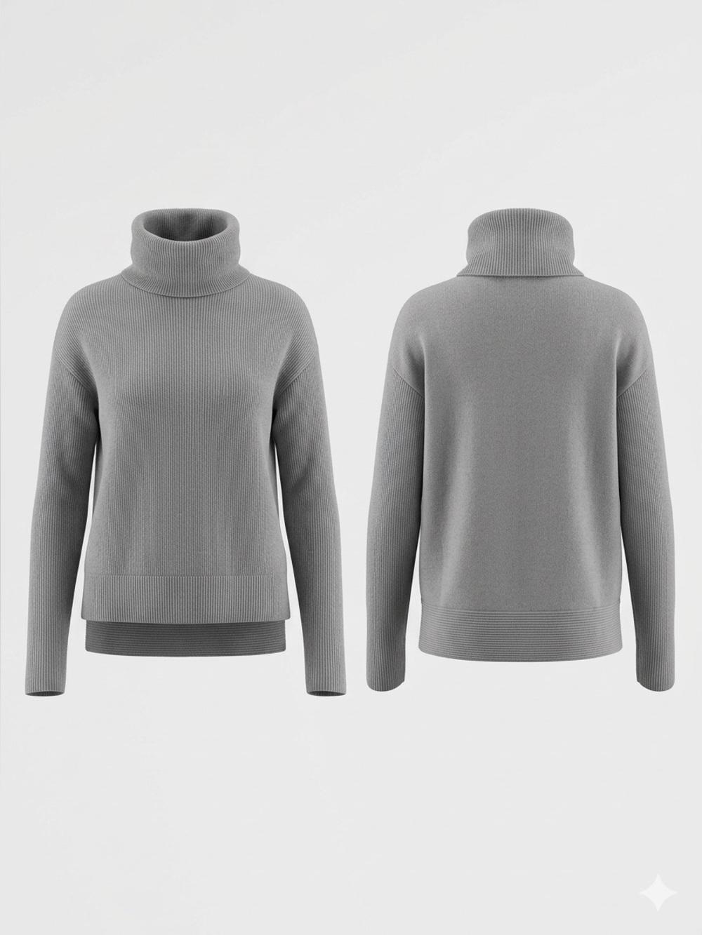 Aritzia Babaton Mika Ribbed Sweater Gray Turtleneck Size M EUC